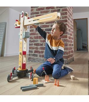 Gran Grúa de Madera infantil, de 74 cm de altura - JANOD J06468